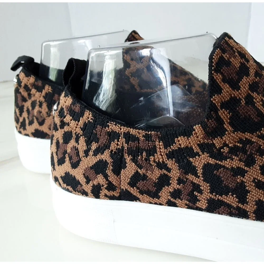 STEVE MADDEN Leopard Print Knit Slip-On Sneakers Sz 9.5